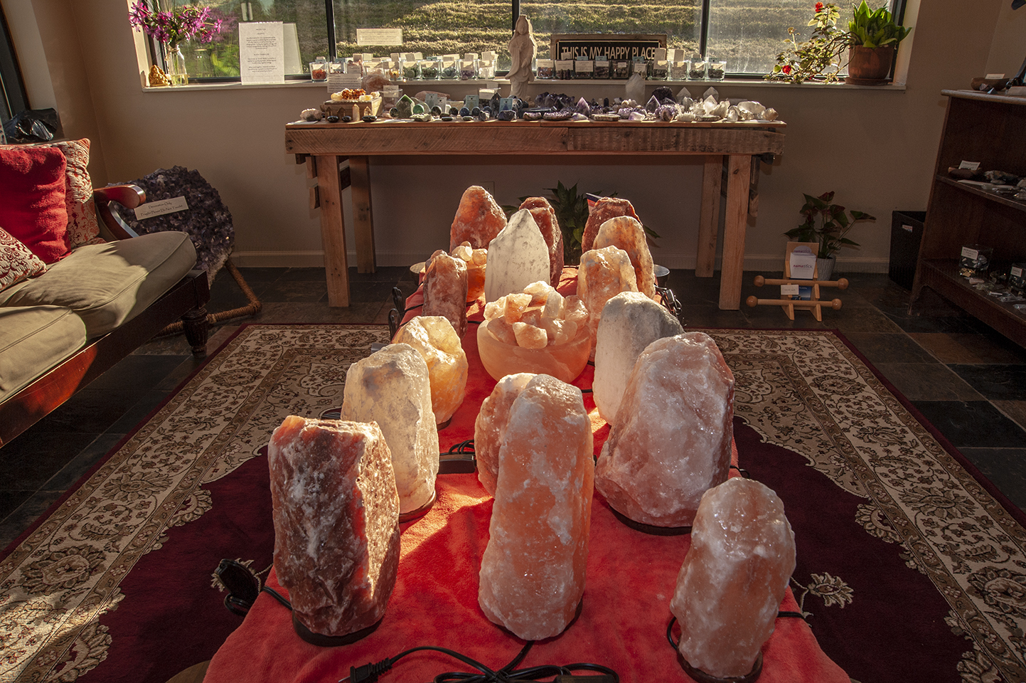 salt lamps for sale at red lotus yoga