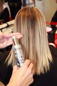 adding product with straight blonde hair