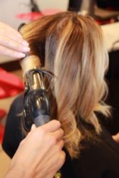 curlying woman's hair