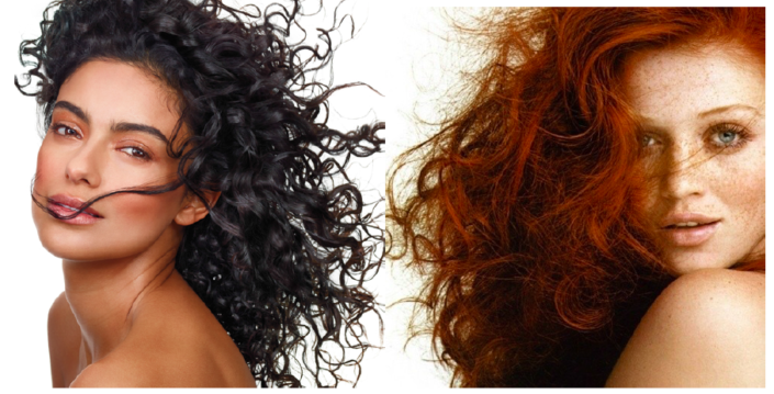 woman with long blowing hair