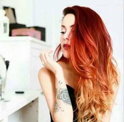 red to blonde ombre