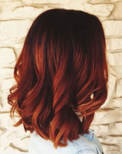 brown to red ombre hair