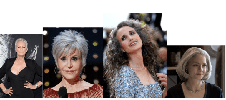 celebrity women with gray hair