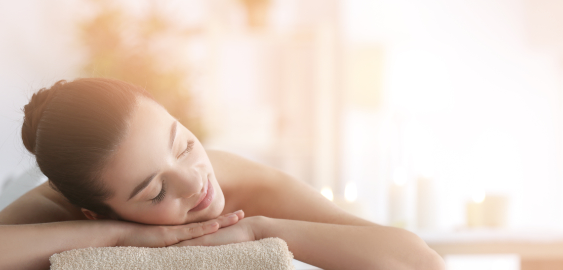 woman enjoying a relaxing massage