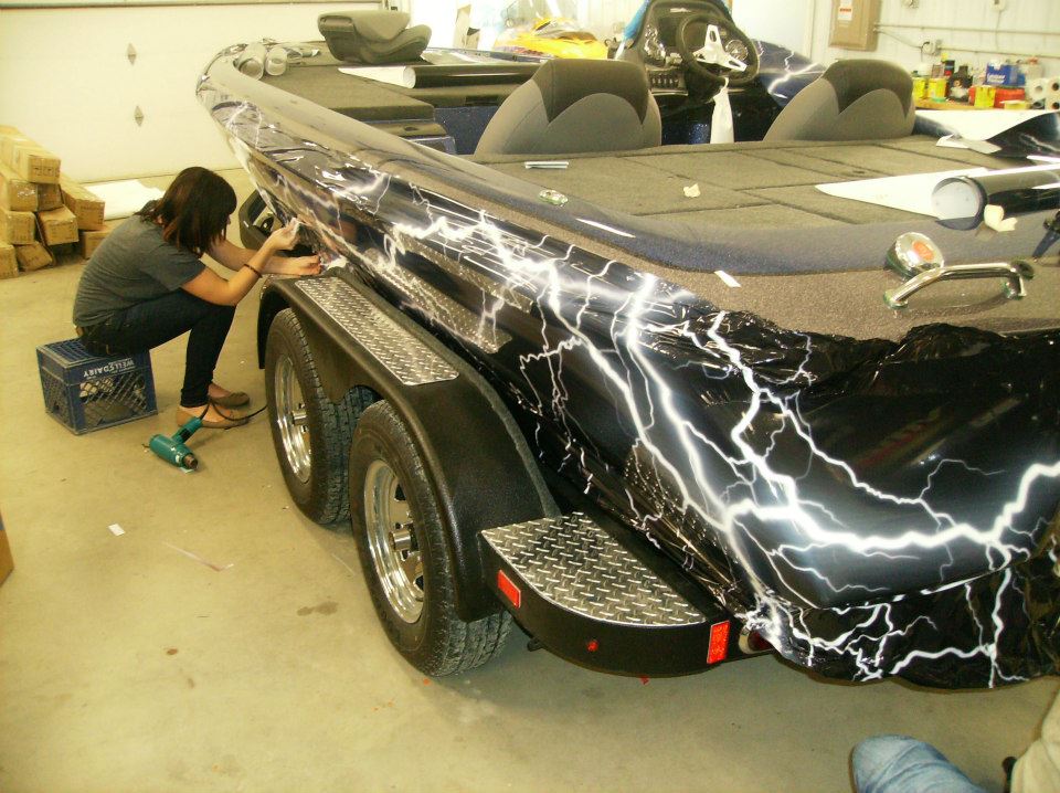 Lightning Bolt Boat Wrap