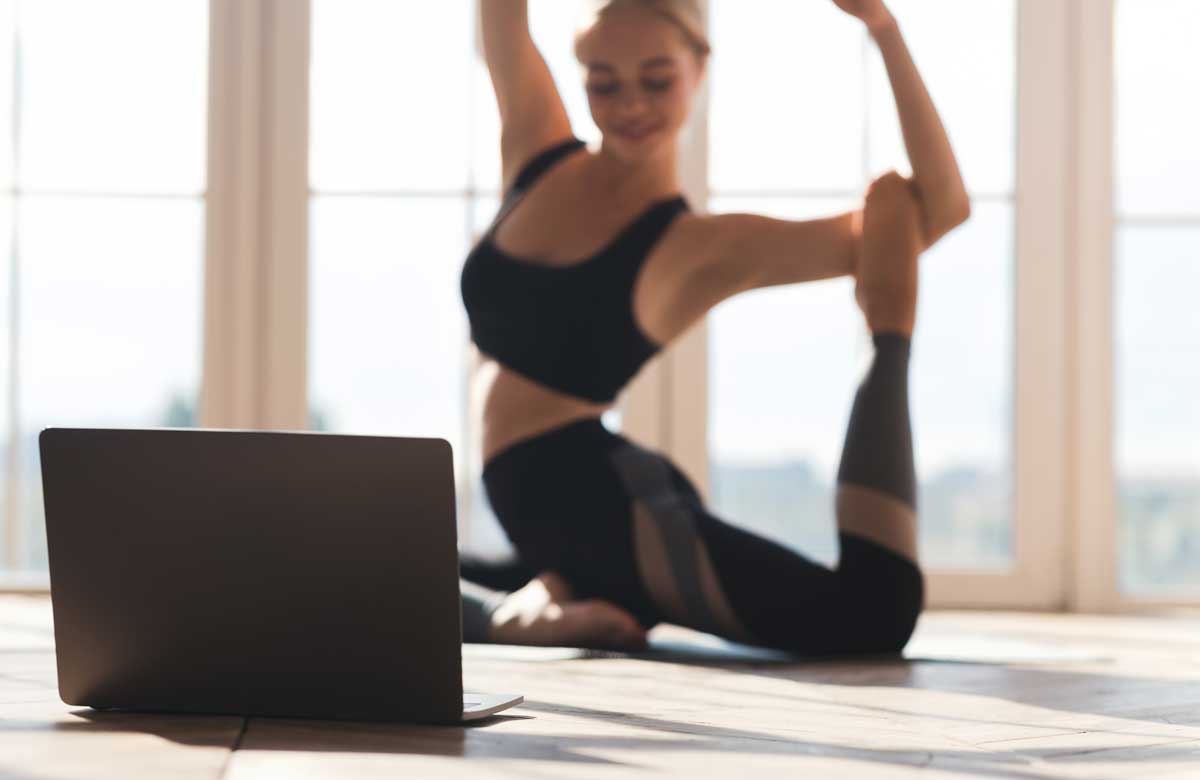 woman doing online dance class with south coast conservatory