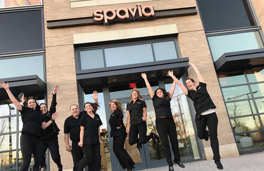 spavia staff in front of their franchise location