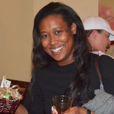 Woman at a fundraiser hosted by a Spavia franchise