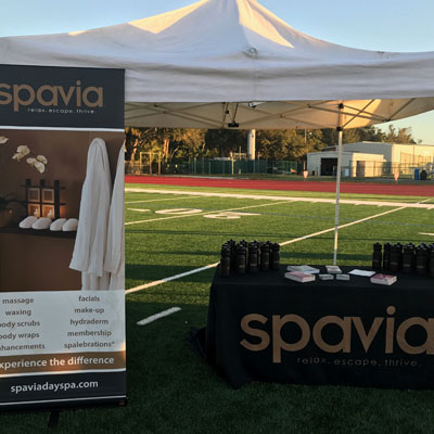 Spavia information booth outdoors