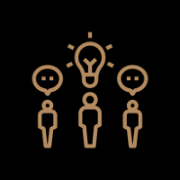 digital art of a group of people thinking 