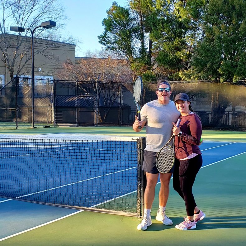 kaitlin r with husband - spenga roswell member of the month
