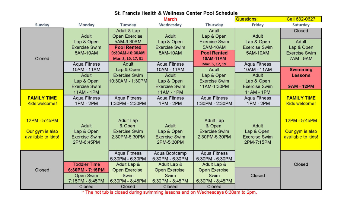 Pool Schedule