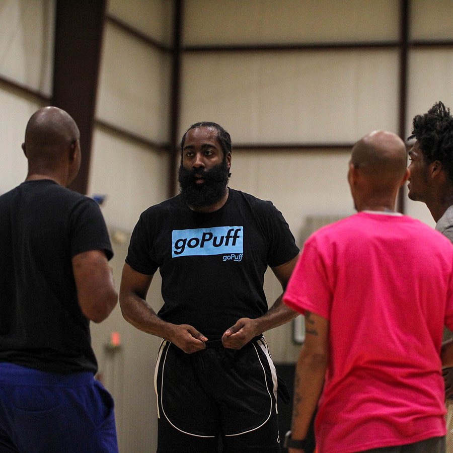 nba player james harden at the tj ford elite training camp
