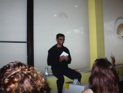 speaker at a yoga east workshop