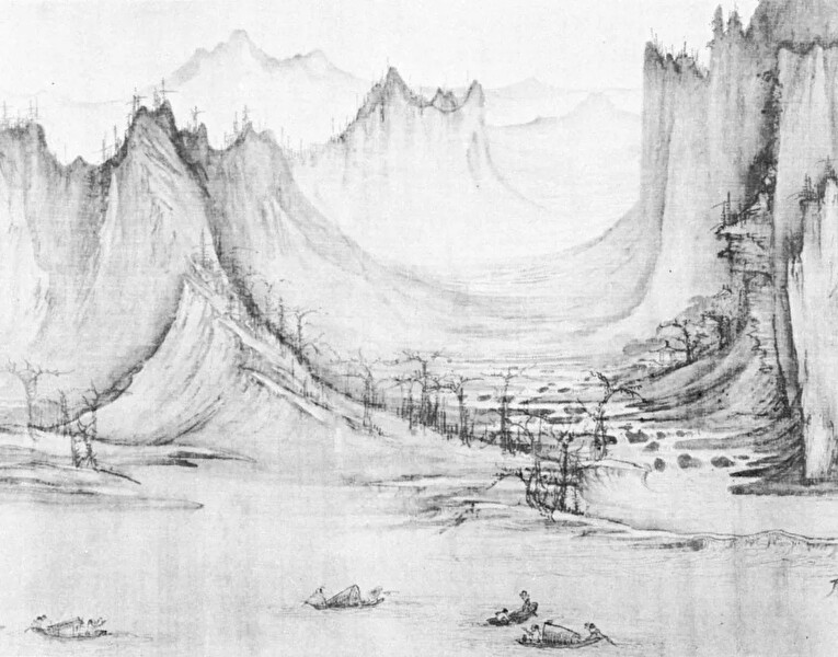 Fishing-detail-Mountain-Stream-ink-drawing-silk