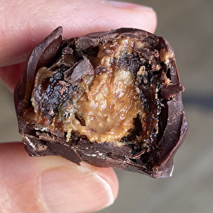 Chocolate Coated Dates stuffed with Almond Butter
