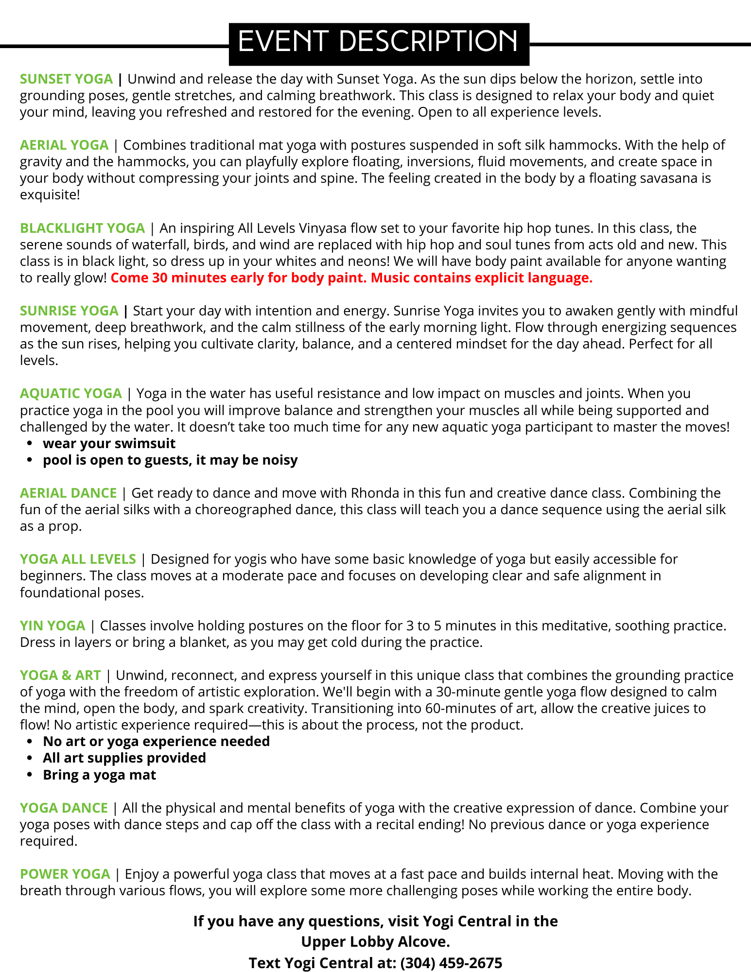 descriptions