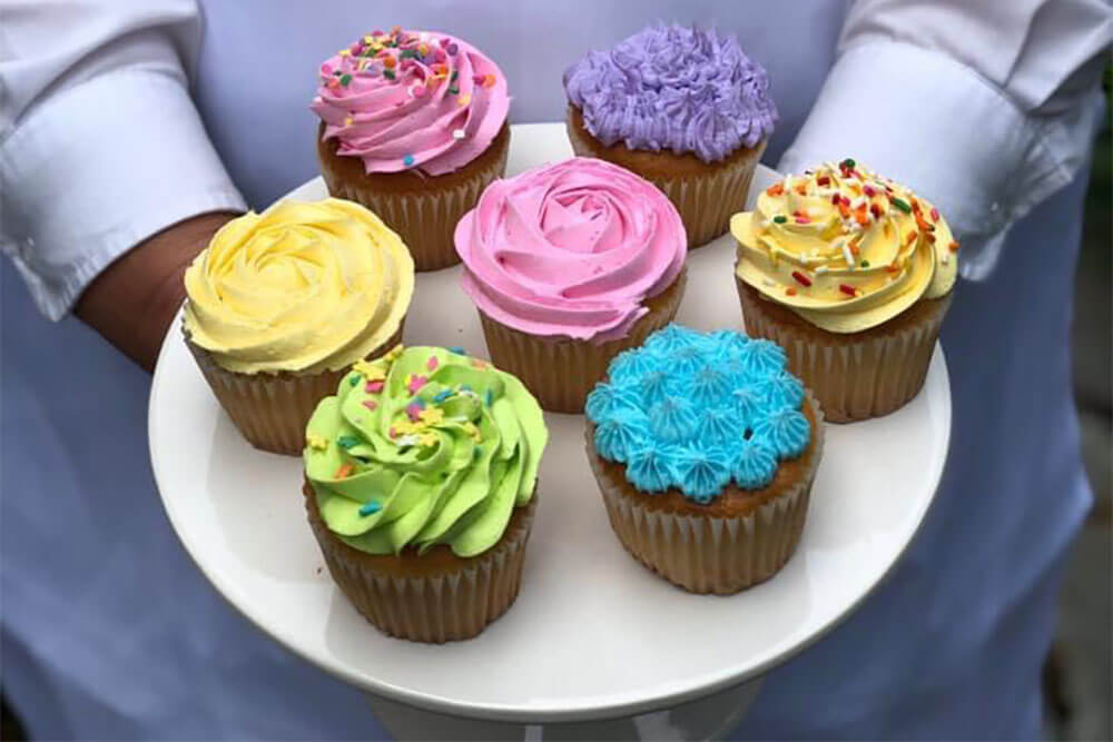 plate of cupcakes